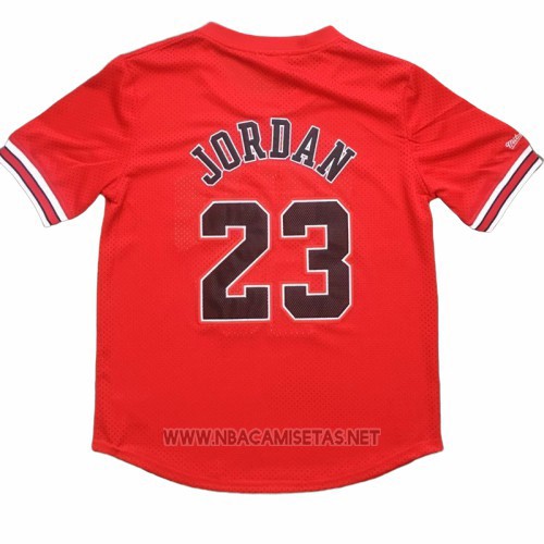 Camiseta Manga Corta Chicago Bulls Michael Jordan NO 23 Rojo